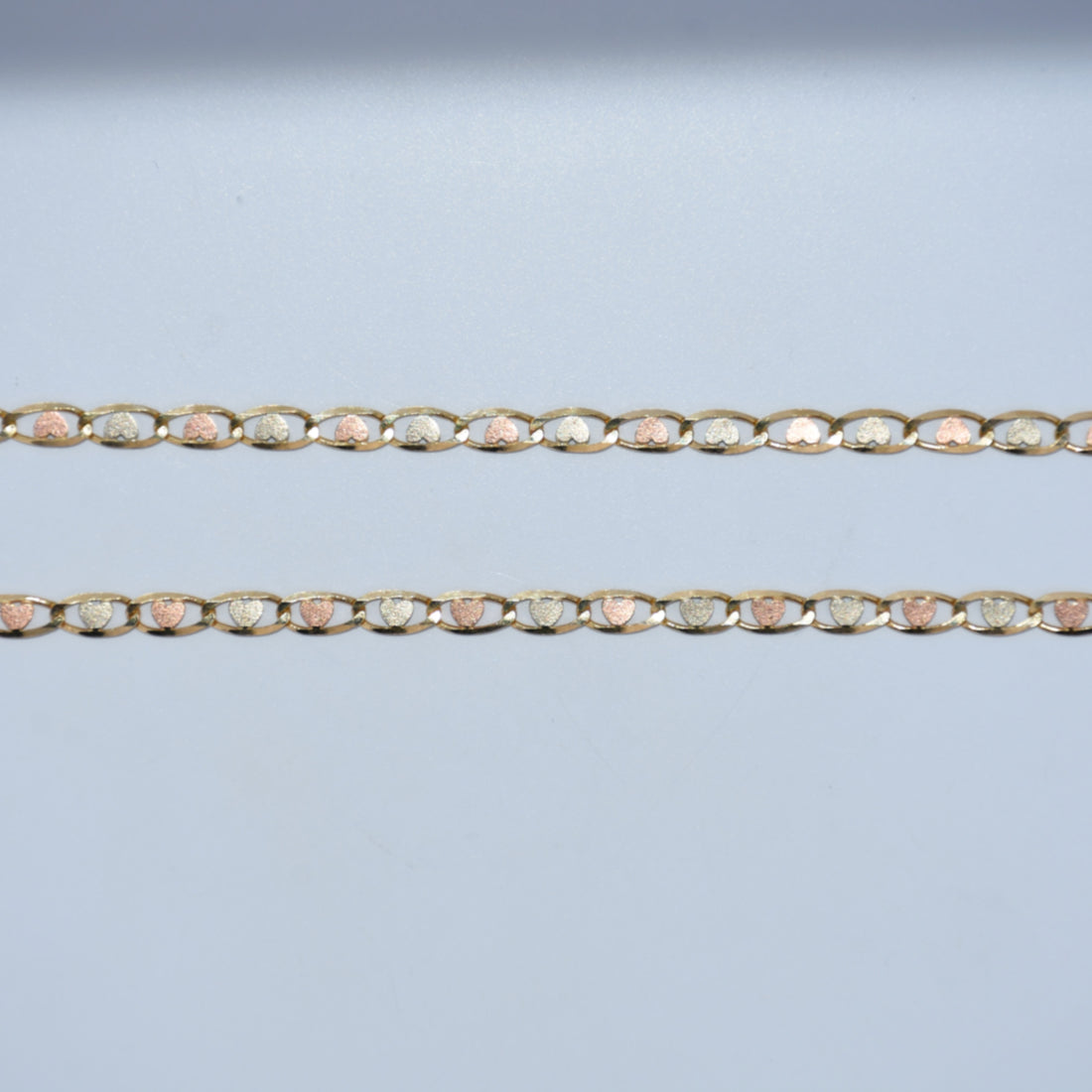 14K Gold | Tricolor Flower Chain 20in