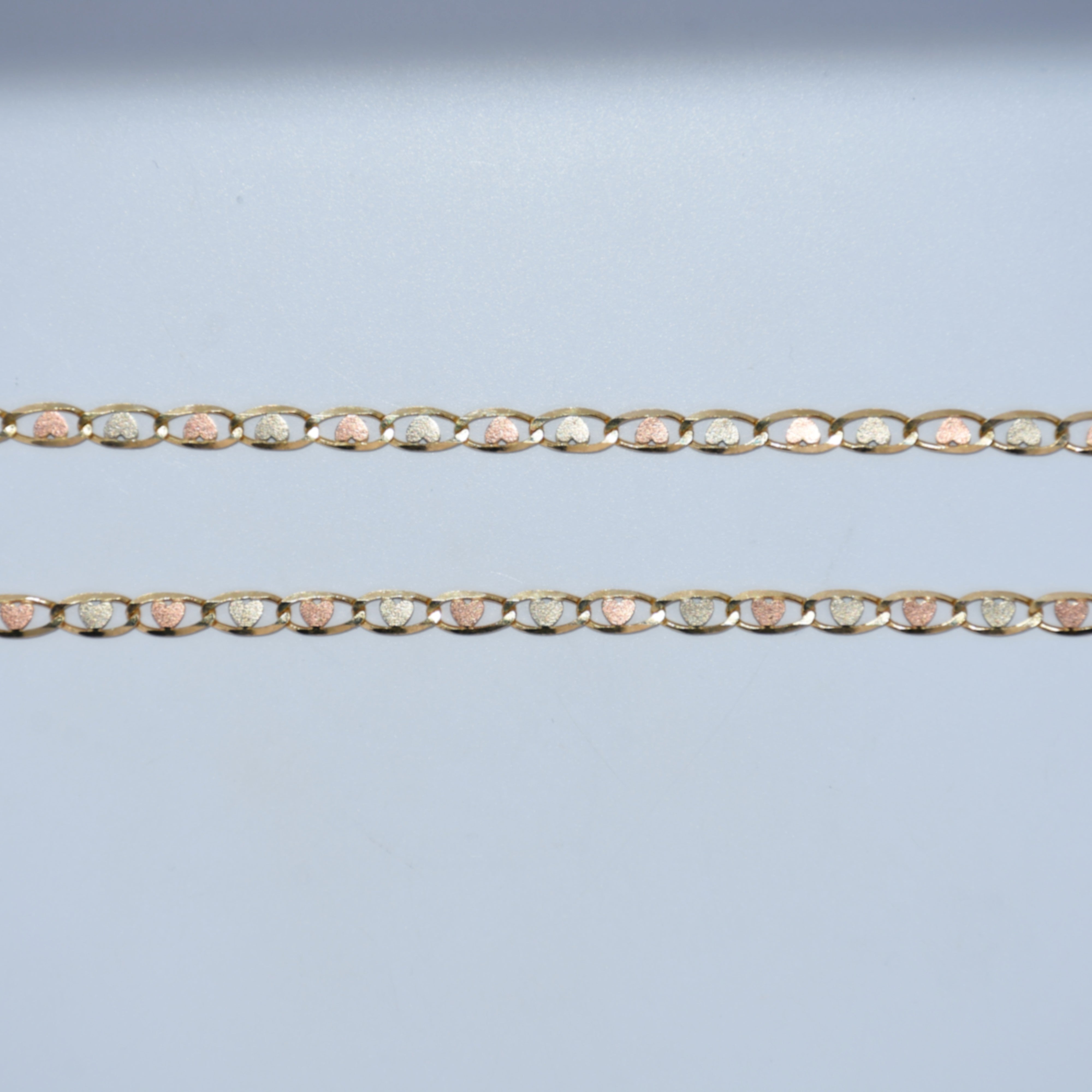 14K Gold | Tricolor Flower Chain 20in