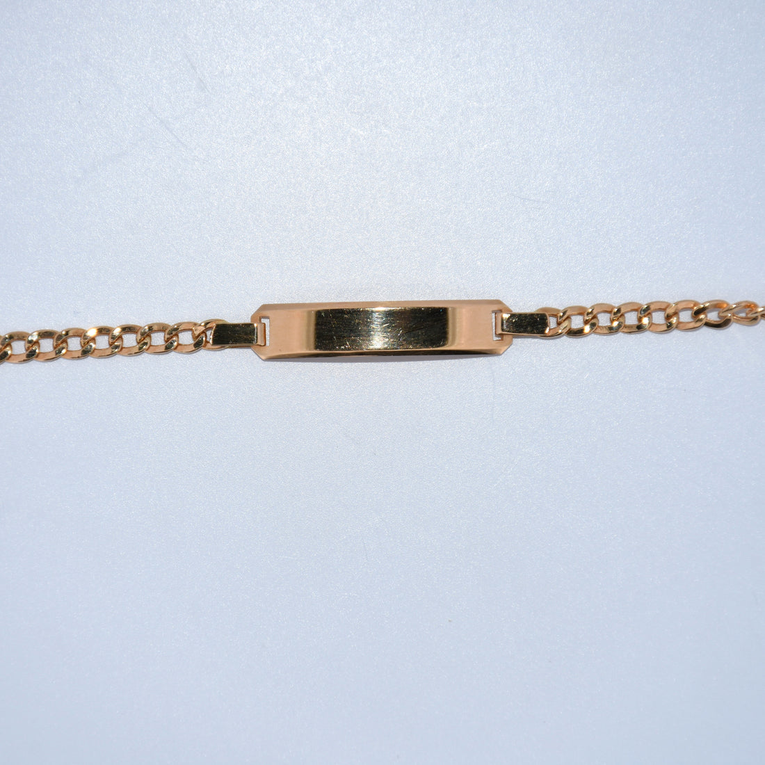 19.2K Portuguese Gold | Hollow Cuban Link ID Bracelet 7"