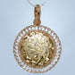 19.2K Portuguese Gold | Round Floral Pendant