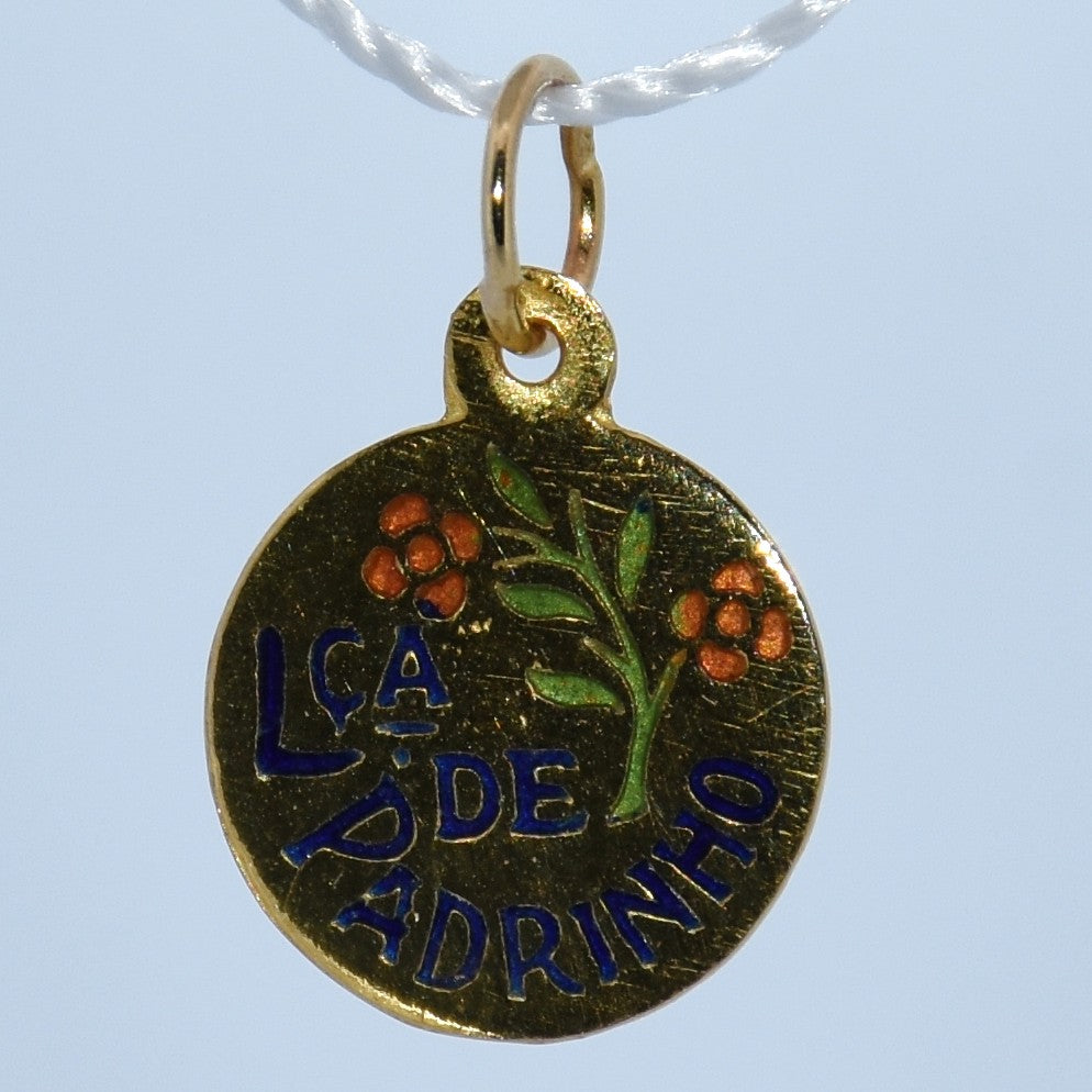 19.2K Portuguese Gold | Round Lca. De Padrinhos (Godparents ) Charms