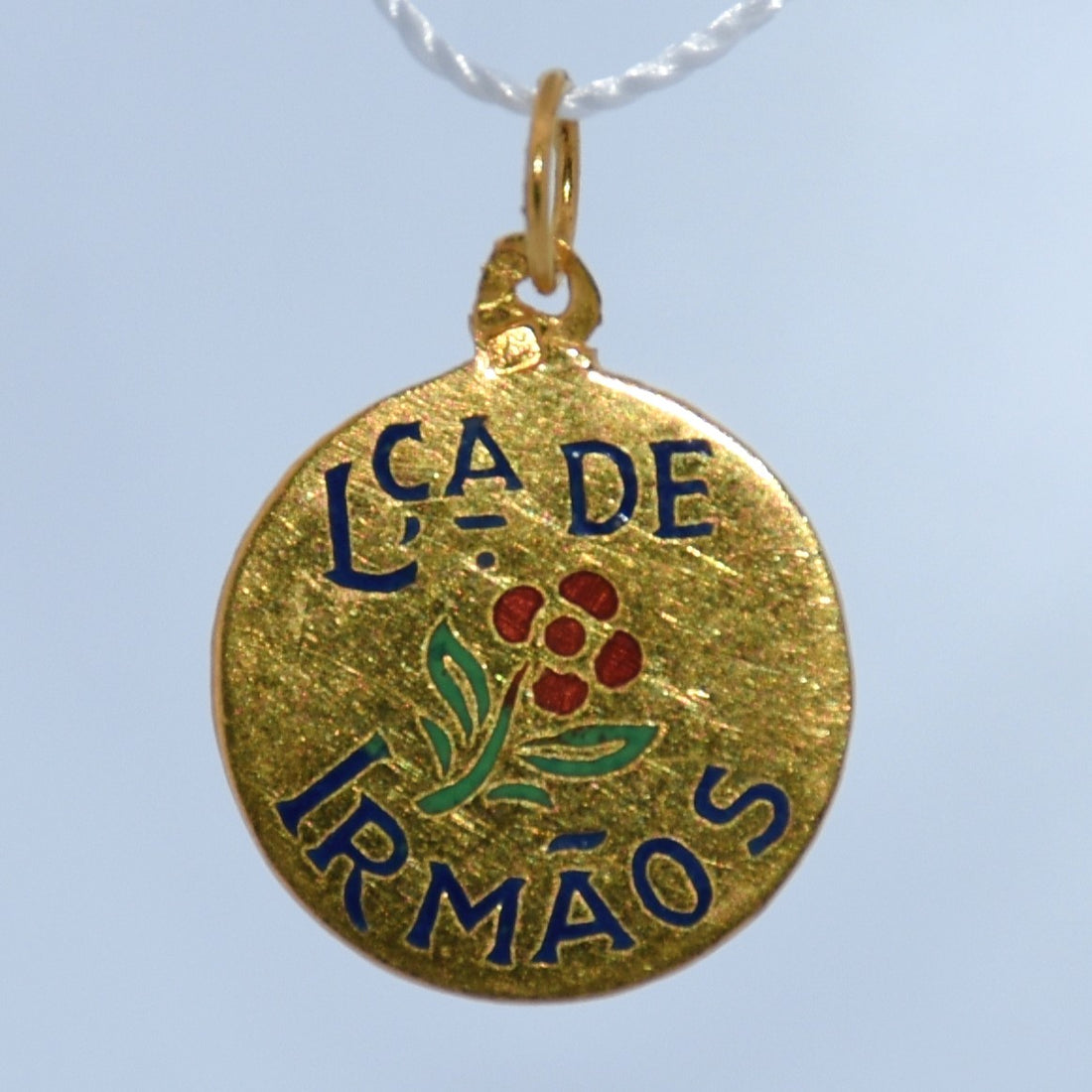 19.2K Portuguese Gold | Lca De Irmaos (Siblings) Red Flower Charms