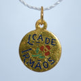 19.2K Portuguese Gold | Lca De Irmaos (Siblings) Red Flower Charms