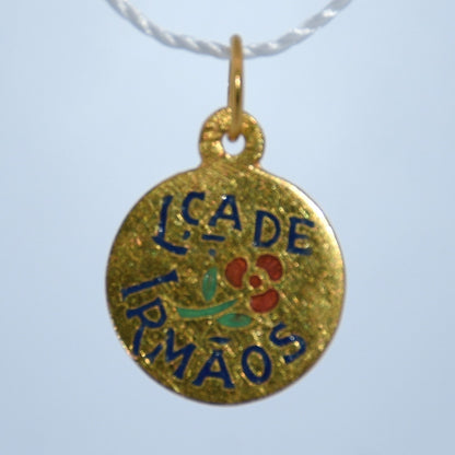 19.2K Portuguese Gold | Lca De Irmaos (Siblings) Red Flower Charms