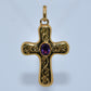 19.2K Portuguese Gold | Large Cross With Stone Pendant