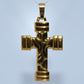 19.2K Portuguese Gold | Large Detailed Flat Cross Pendant