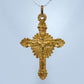19.2K Portuguese Gold | Small Flat Filigree Cross with Jesus