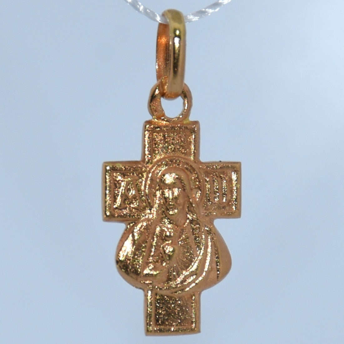 19.2K Portuguese Gold | X-Small Cross with Jesus Charm