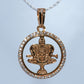 19.2K Portuguese Gold | Sacred Crown Medal with stones Pendant