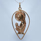 19.2K Portuguese Gold | Tear drop Virgin Mary Pendant
