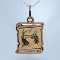 19.2K Portuguese Gold | Zodiac Scroll Pendant