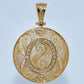 19.2K Portuguese Gold | Large Round Pendant with Stones