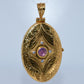 19.2K Portuguese Gold | Oval Locket with Pink Stone