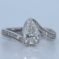 14K Gold | White Bypass Pear 1.0ct Lab Diamond Engagement Ring