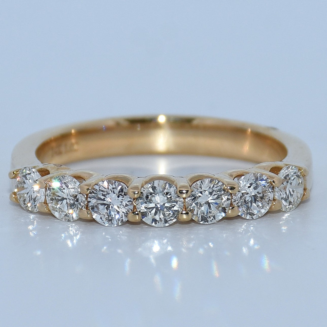 14K Gold | 1.02cttw Yellow Round Natural Diamond Wedding Band