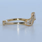 14K Gold | YG Pave V Pear 0.23ct Natural Diamond Wedding Band