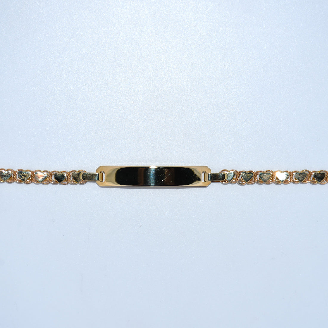 14K Gold | Solid Heart ID Bracelet