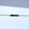 14K Gold | YG Diamond Cut Figaro ID Bracelet