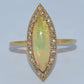 18K Gold | YG 1.48ct Opal Marquise & 0.23ctw Natural Diamond Ring