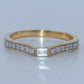14K Gold | 0.25cttw YG Shadow Band with Bgt Center Natural Diamond Wedding Band