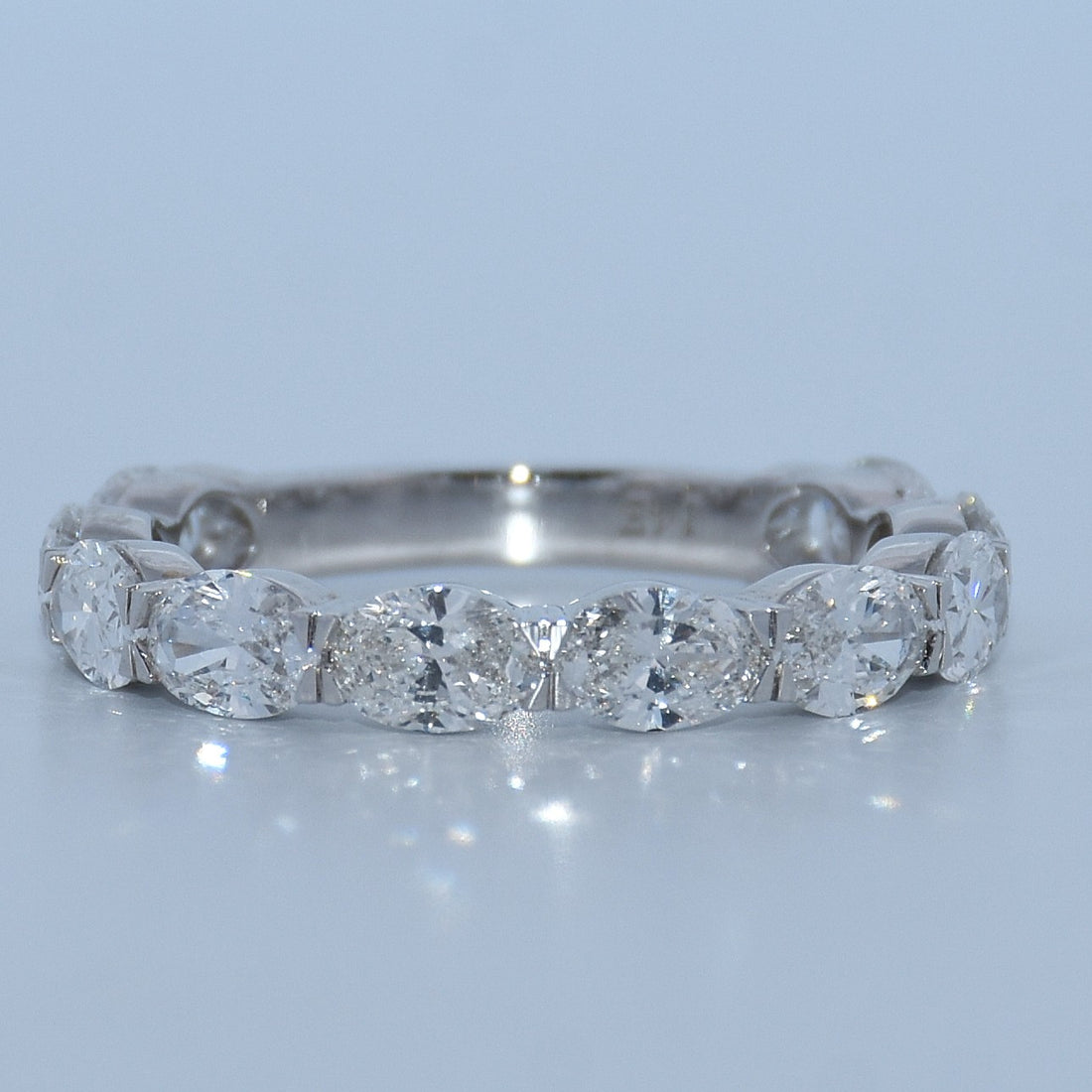 14K Gold | WG East West Oval 2.48cttw Lab Diamond Wedding/Anniversary Band