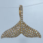 14K Gold | YG 0.63cttw 108ct Natural Diamond Whale Tail Pendant