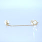 Gold chain earring with round cz made in 14k gold