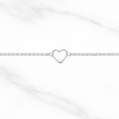 Sterling Silver | Heart Paperclip Anklet