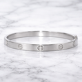 Sterling Silver | Plain Designer Bangle Bracelet
