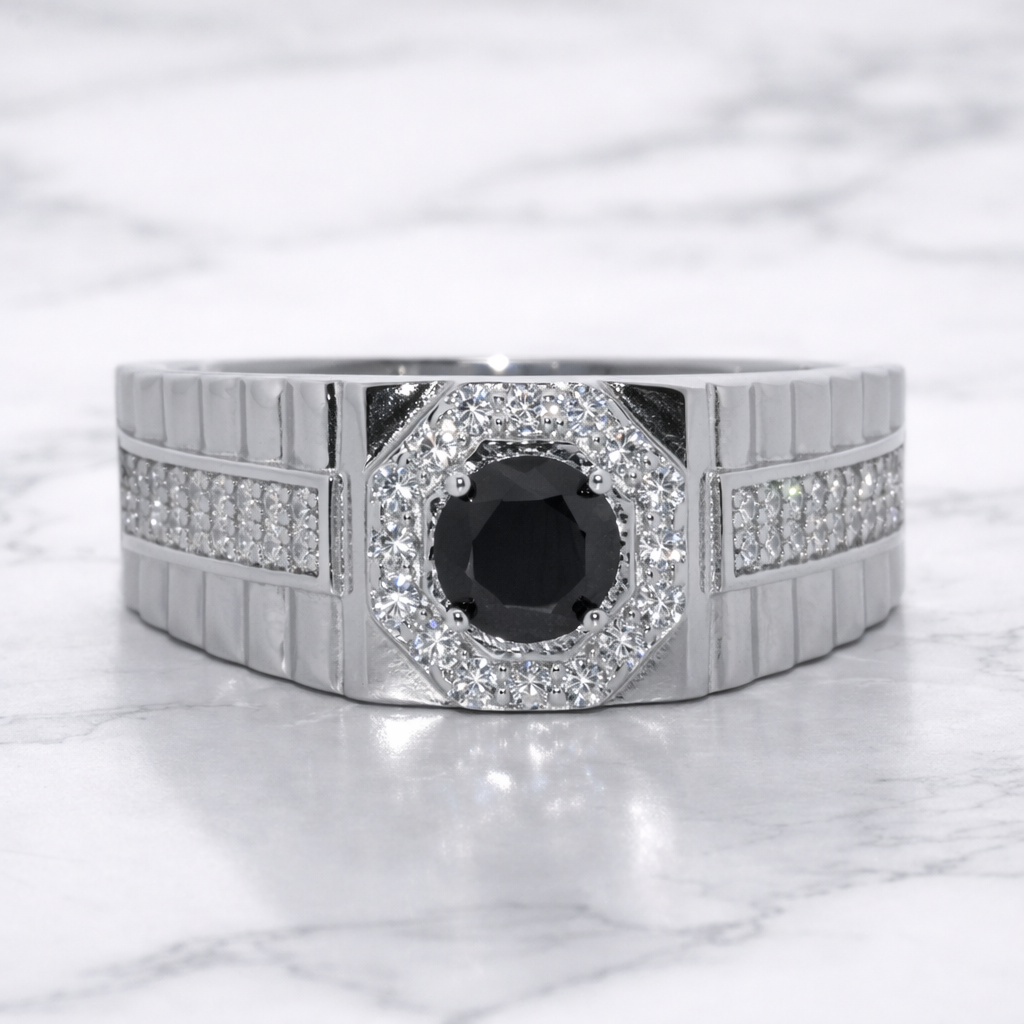 Sterling Silver | Round Stone CZ Band Ring