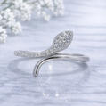 Sterling Silver | Snake Curved Open Ring