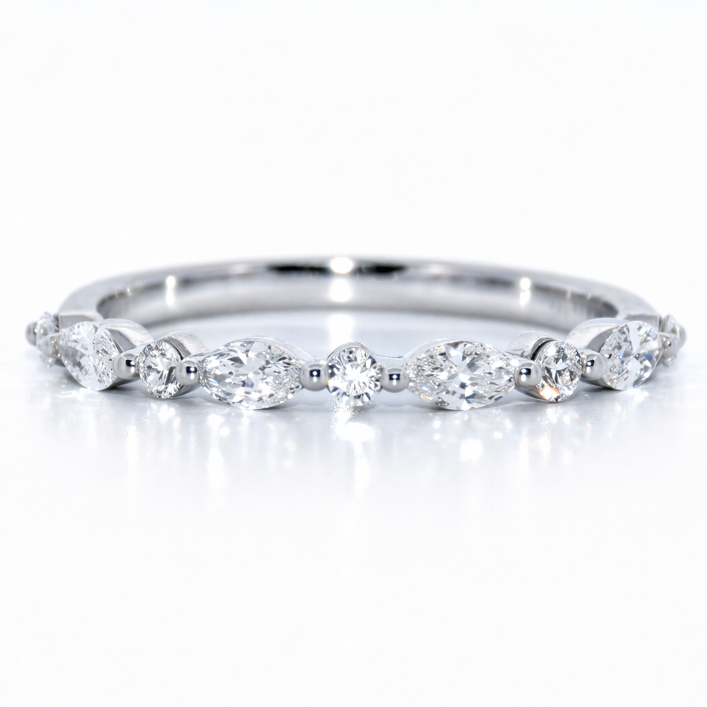 Diamond ring with a white background