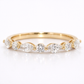 14K Gold | YG .594cttw Marquise/Round Lab Diamond Wedding/Anniversary Band