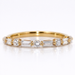 14K Gold | YG .445cttw Baguette/Round Lab Diamond Wedding/Anniversary Band