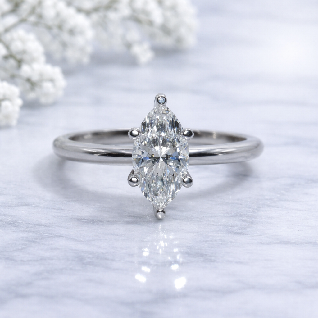 14K Gold | 1.51ct Lab Grown Diamond Marquise Solitaire Ring