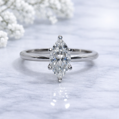 14K Gold | 1.51ct Lab Grown Diamond Marquise Solitaire Ring