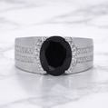 Sterling Silver | Oval Stone CZ Band Ring