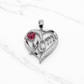 Sterling Silver | Round Stone Mom Pendants