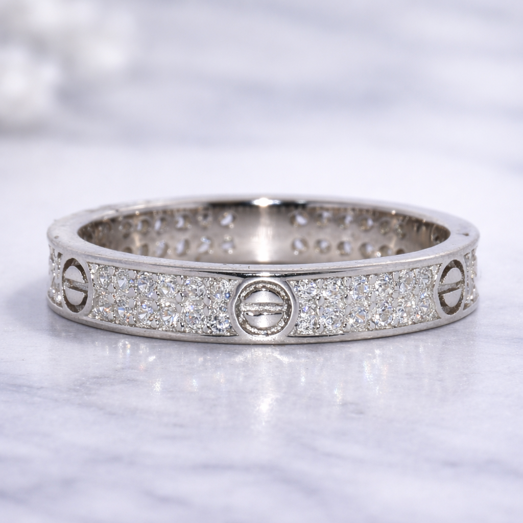 Sterling Silver | Designer Signature Love Lock Ring