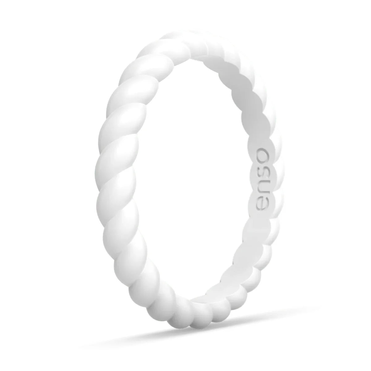 Enso Silicone Rings | Braided Stackable White Ring ( 2-Pack )