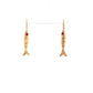 19.2K Portuguese Gold | Flexible Sardine Fish with Red Eyes Dangling Earrings