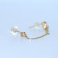 side view of 14k Gold Dangling Chain CZ Ear Cuff Earrings 