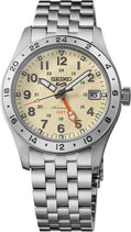 Seiko | 5 Sports Stainless Steel Automatic GMT Ivory Dial Men's Watch HDB002