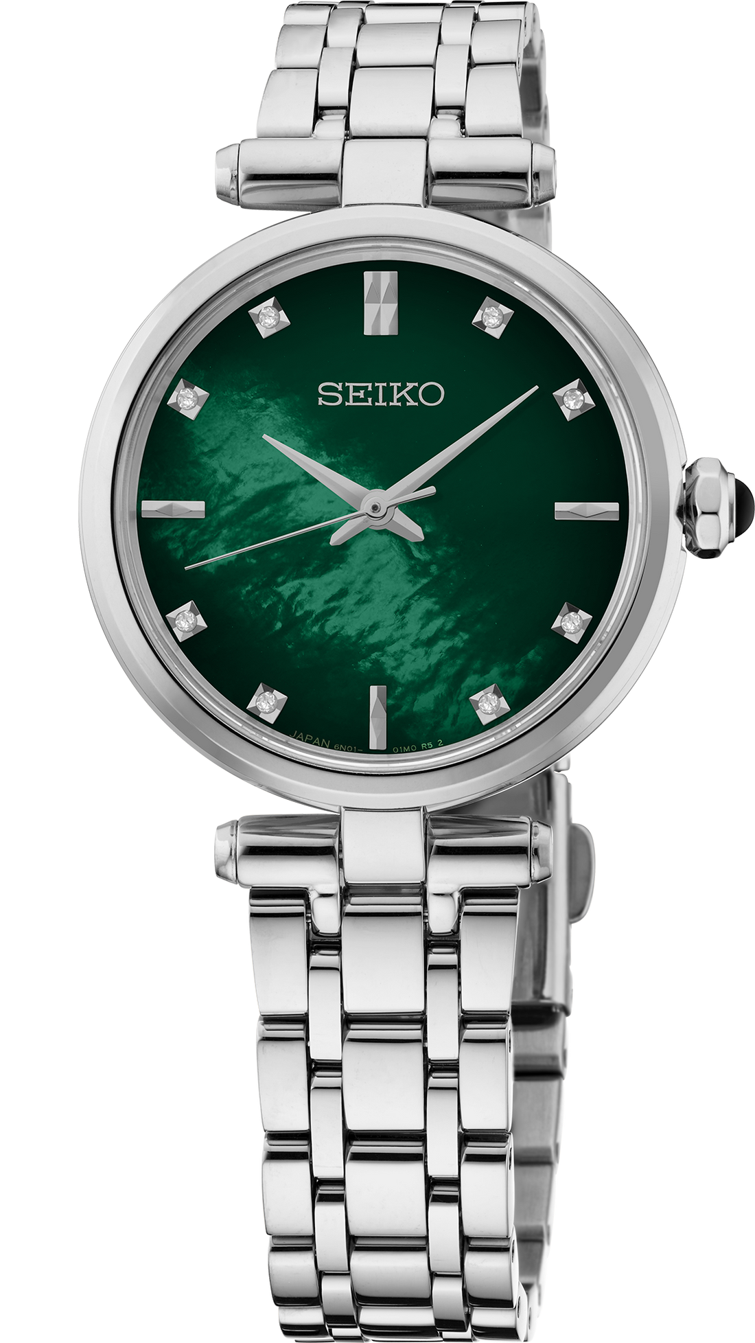 Seiko | Essentials Diamonds SS Quartz Green Dial Women's Watch HGH006