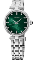 Seiko | Essentials Diamonds SS Quartz Green Dial Women's Watch HGH006
