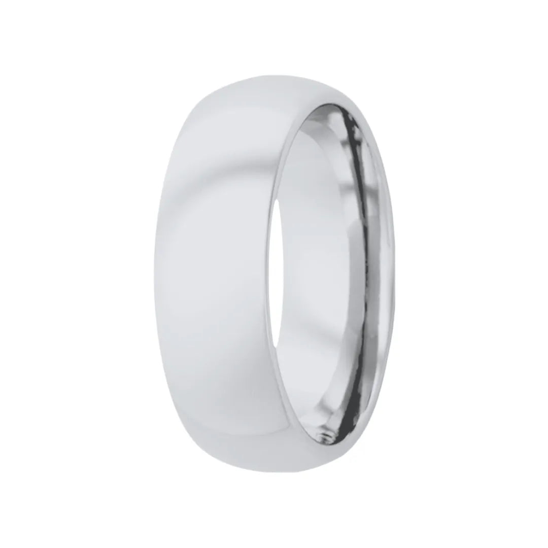 Heavy Stone | 4mm Cobalt Dome with Polished Finish Comfort Fit Wedding Band Ring
