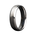 Heavy Stone | 6mm Cobalt Beveled Edge Comfort Fit Satin Top Polished Edge Wedding Band Ring