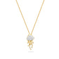 Ocean | Deep Blue 14K Gold Jellyfish Necklace with Lab-Grown Diamond Drops