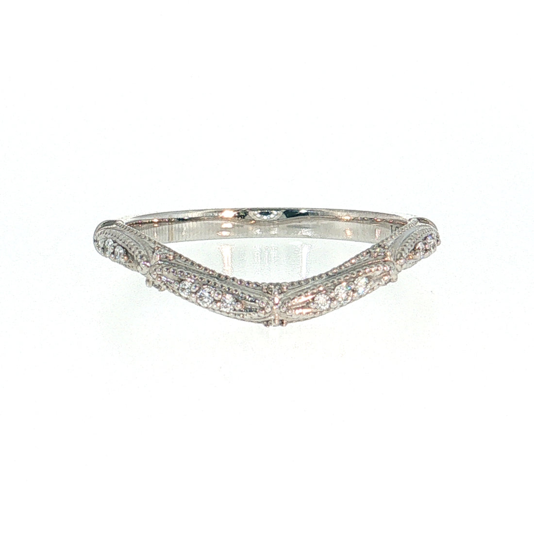 14K Gold | Lab Diamond Contour Wedding Band