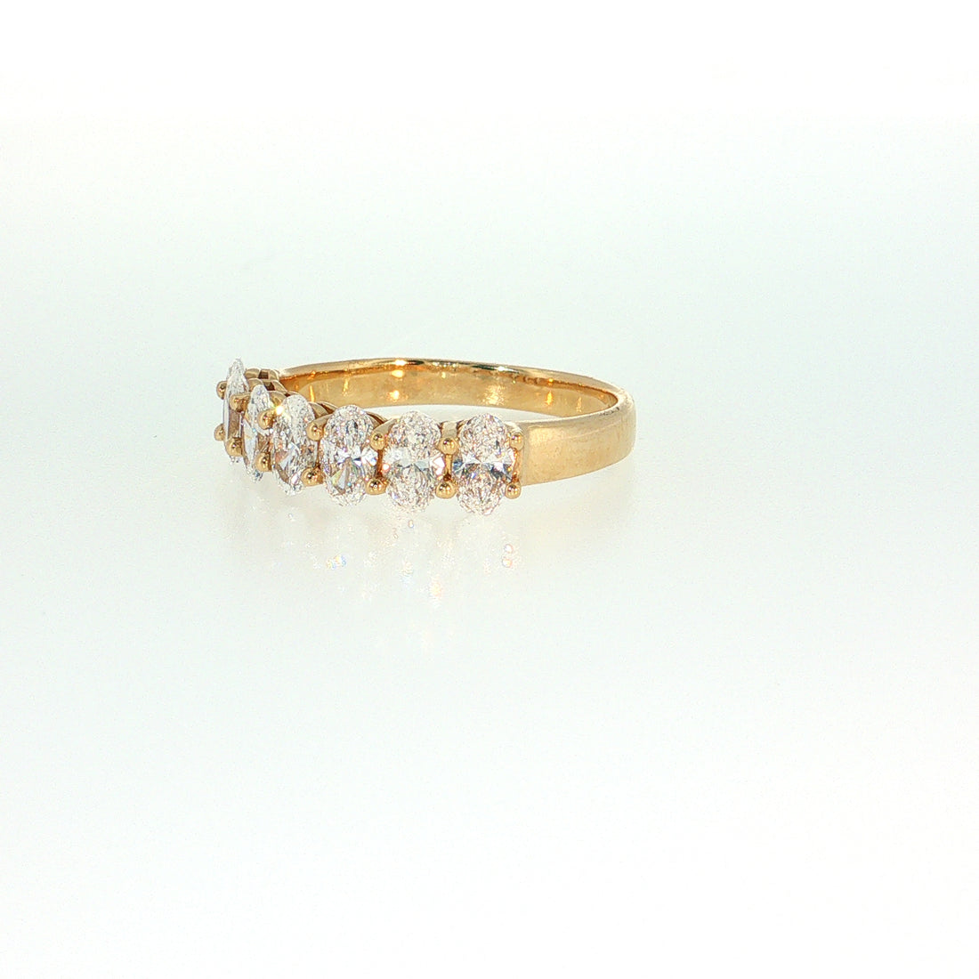 14K Gold | YG Oval 1.35cttw Lab Diamond Wedding Band